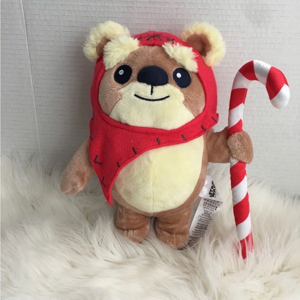 Star Wars Wicket Ewok holding a candy cane plush